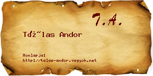 Tálas Andor névjegykártya