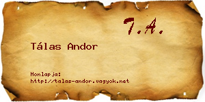Tálas Andor névjegykártya