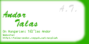 andor talas business card